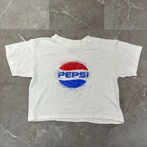 90s Vintage Pepsi Graphic Tee Youth Large Cola Soda Pop Digital Dots Shirt